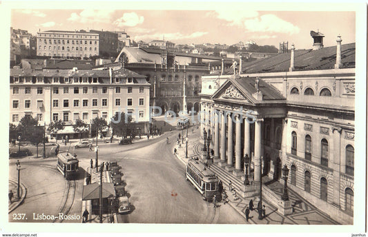 Lisboa - Lisbon - Rossio - tram - car - 237 - old postcard - Portugal - unused - JH Postcards