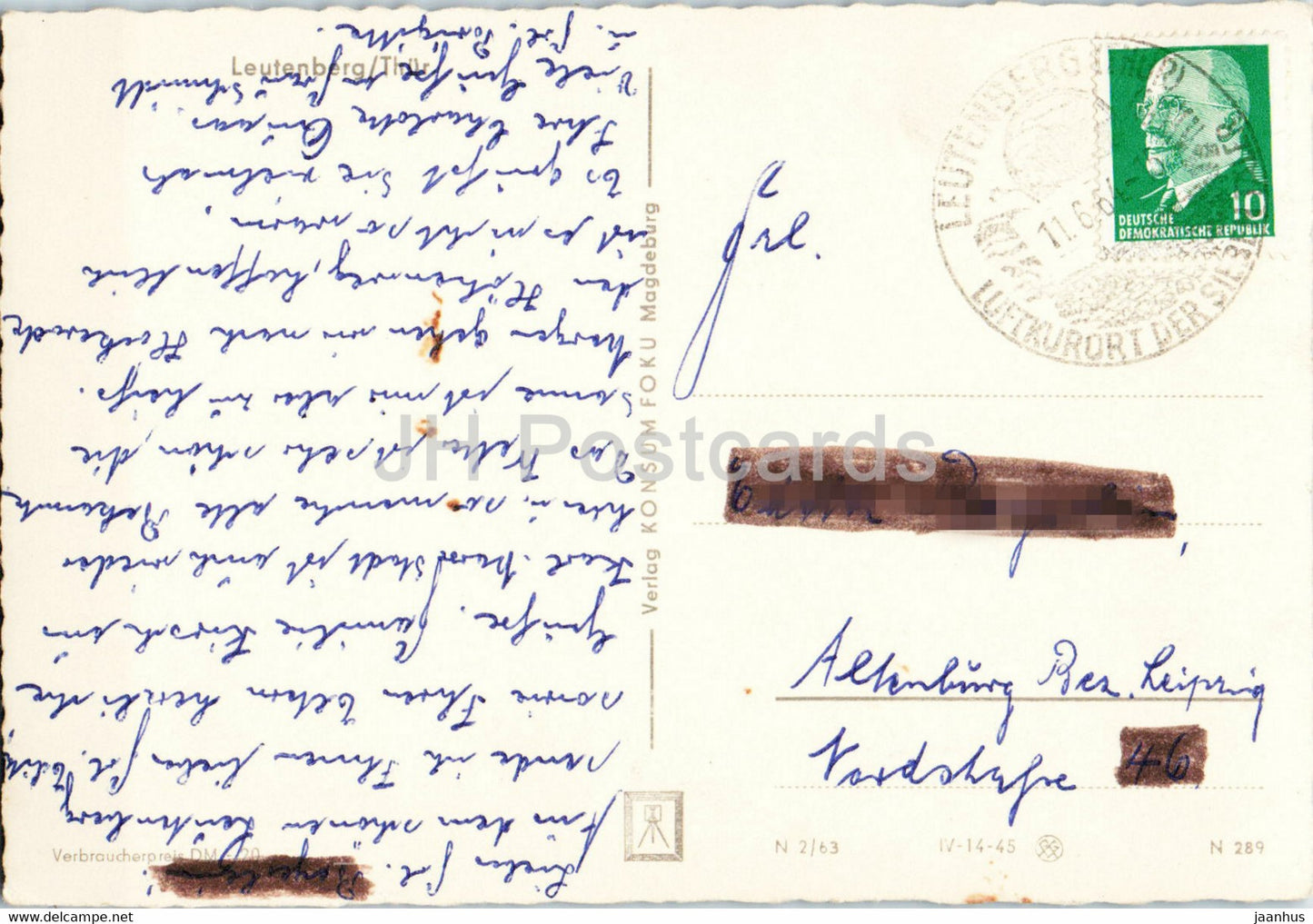 Leutenberg - Thur - carte postale ancienne - 1964 - Allemagne DDR - utilisé