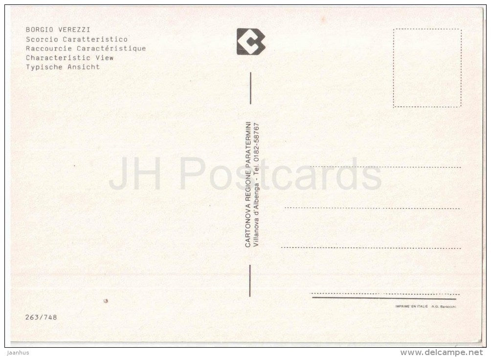 Scorcio Caratteristico - Borgio Verezzi - Savona - Liguria - 263/748 - Italia - Italy - unused - JH Postcards