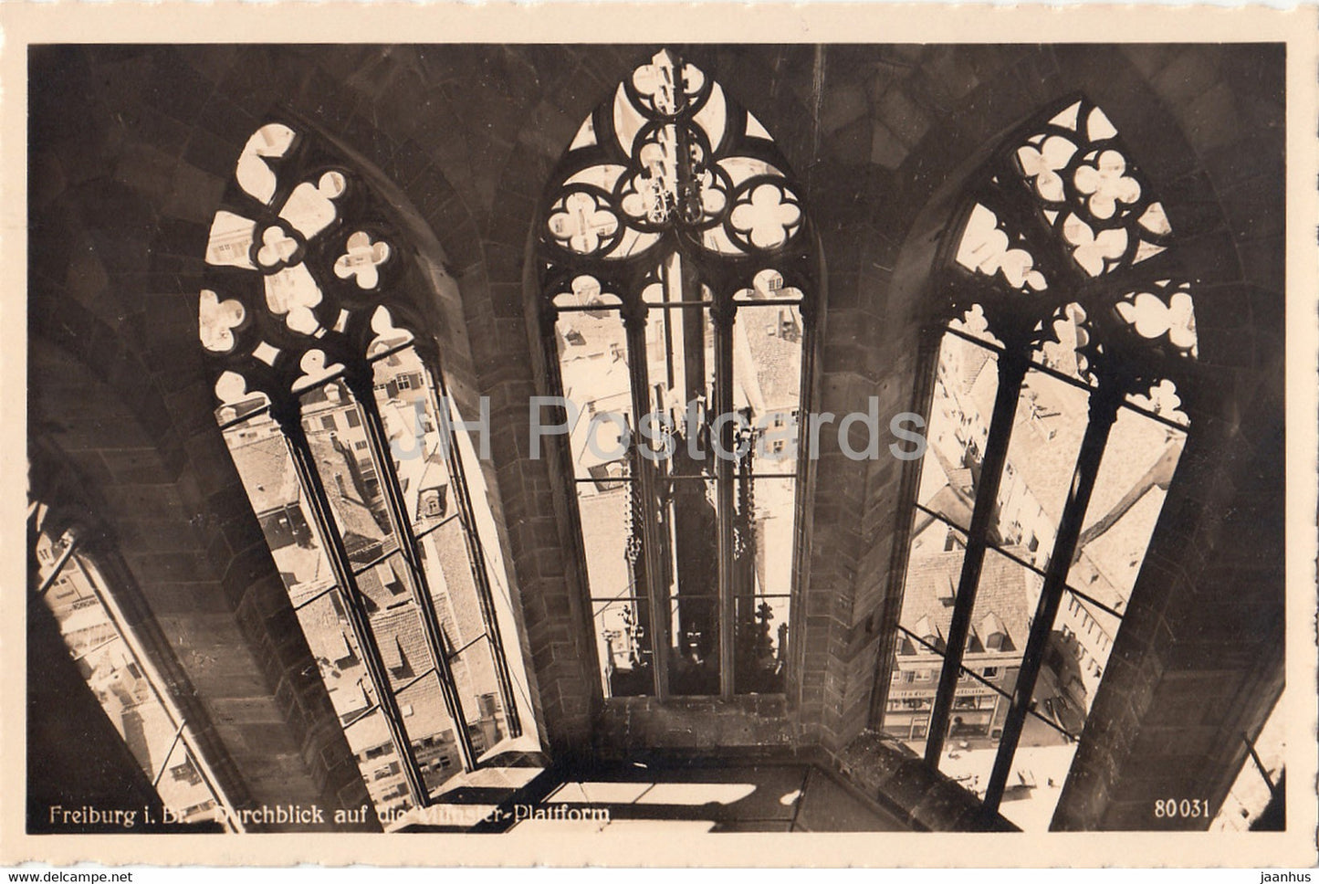 Freiburg i Br - Durchblick auf die Munster Platform - cathedral - 80031 - old postcard - Germany - unused - JH Postcards