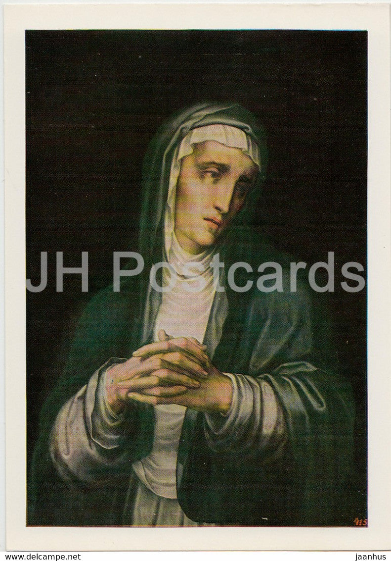 painting by Luis de Morales - The Virgin Dolorosa - Spanish art - 1984 - Russia USSR - unused - JH Postcards
