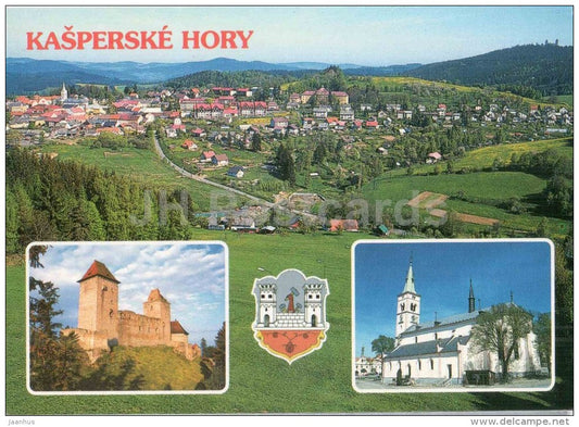 Kasperske Hory - Bohemian Forest - Sumava - Kasperk castle - archdeacon church - Czech Republic - used 2001 - JH Postcards