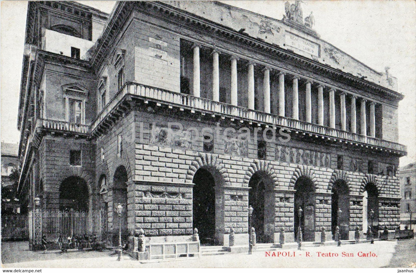 Napoli - R Teatro San Carlo - theatre - old postcard - Italy - unused - JH Postcards
