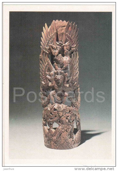 Abduction of Sita , XX century - carved wood - Indonesian Fine Art - Indonesia - 1988 - Russia USSR - unused - JH Postcards