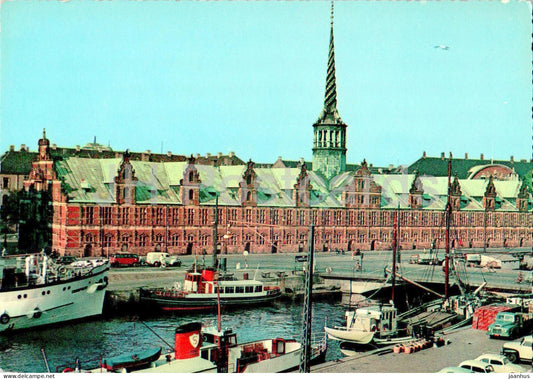 Copenhagen - Kobenhavn - Borsen - The Stock Exchange - boat - 5637 - Denmark - unused - JH Postcards