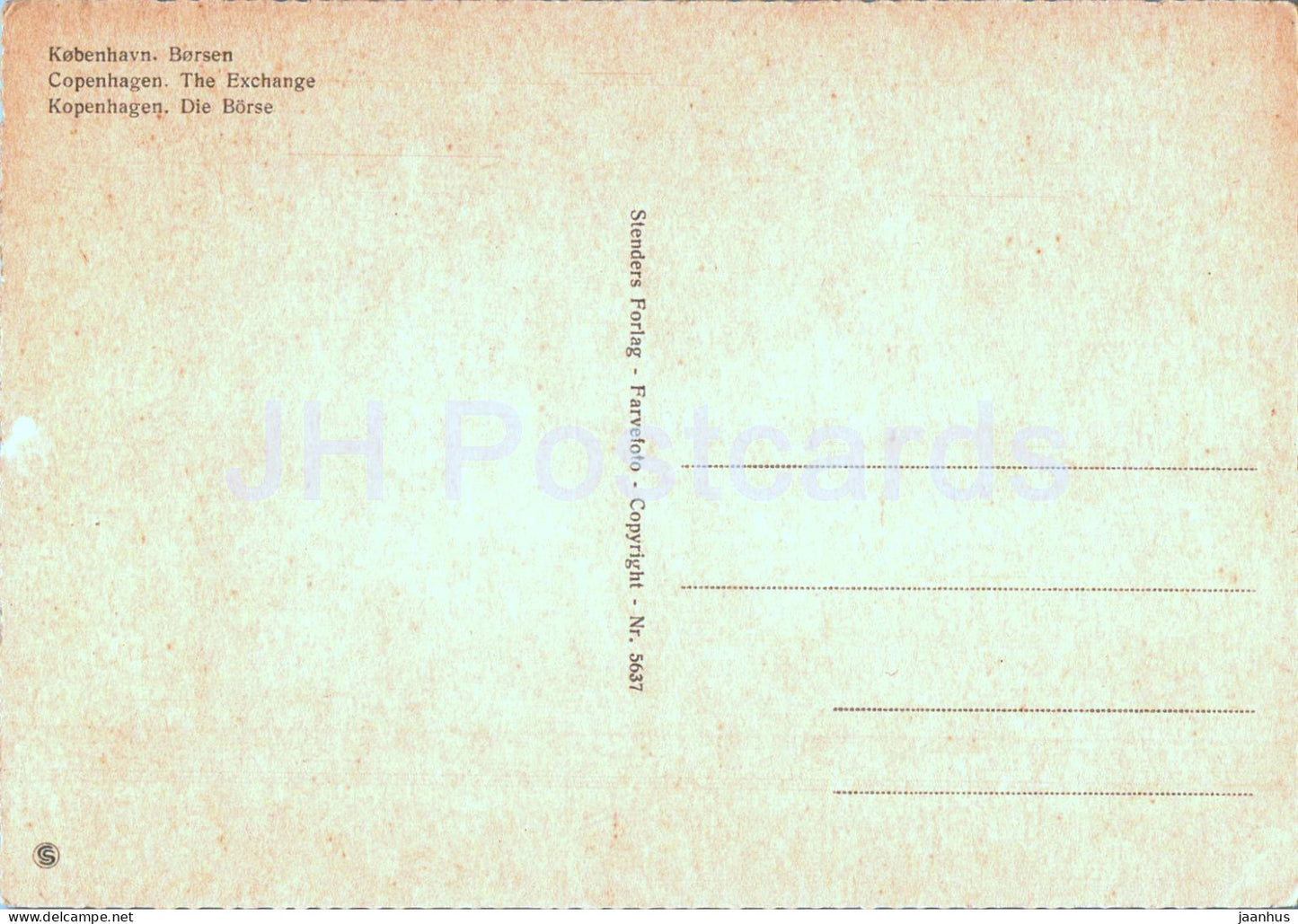 Copenhague - Kobenhavn - Borsen - La Bourse - bateau - 5637 - Danemark - inutilisé