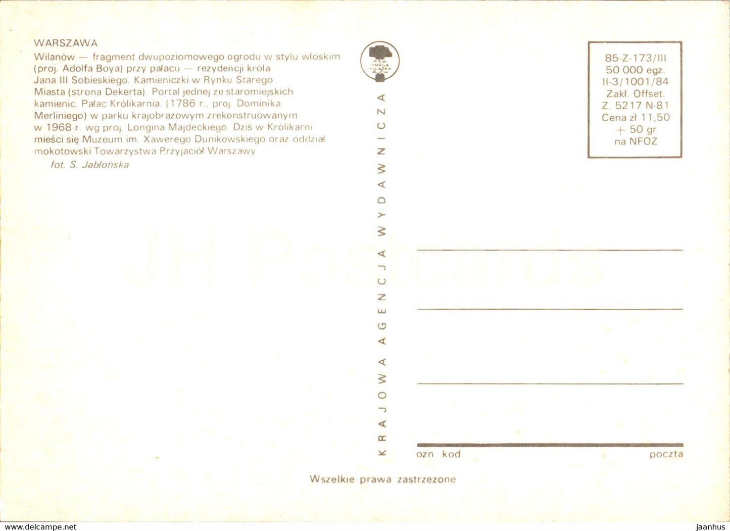 Warsaw - Warszawa - Wilanow - multiview - Poland - unused