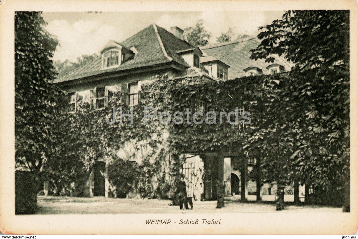 Weimar - Schloss Tiefurt - castle - old postcard - Germany - unused - JH Postcards