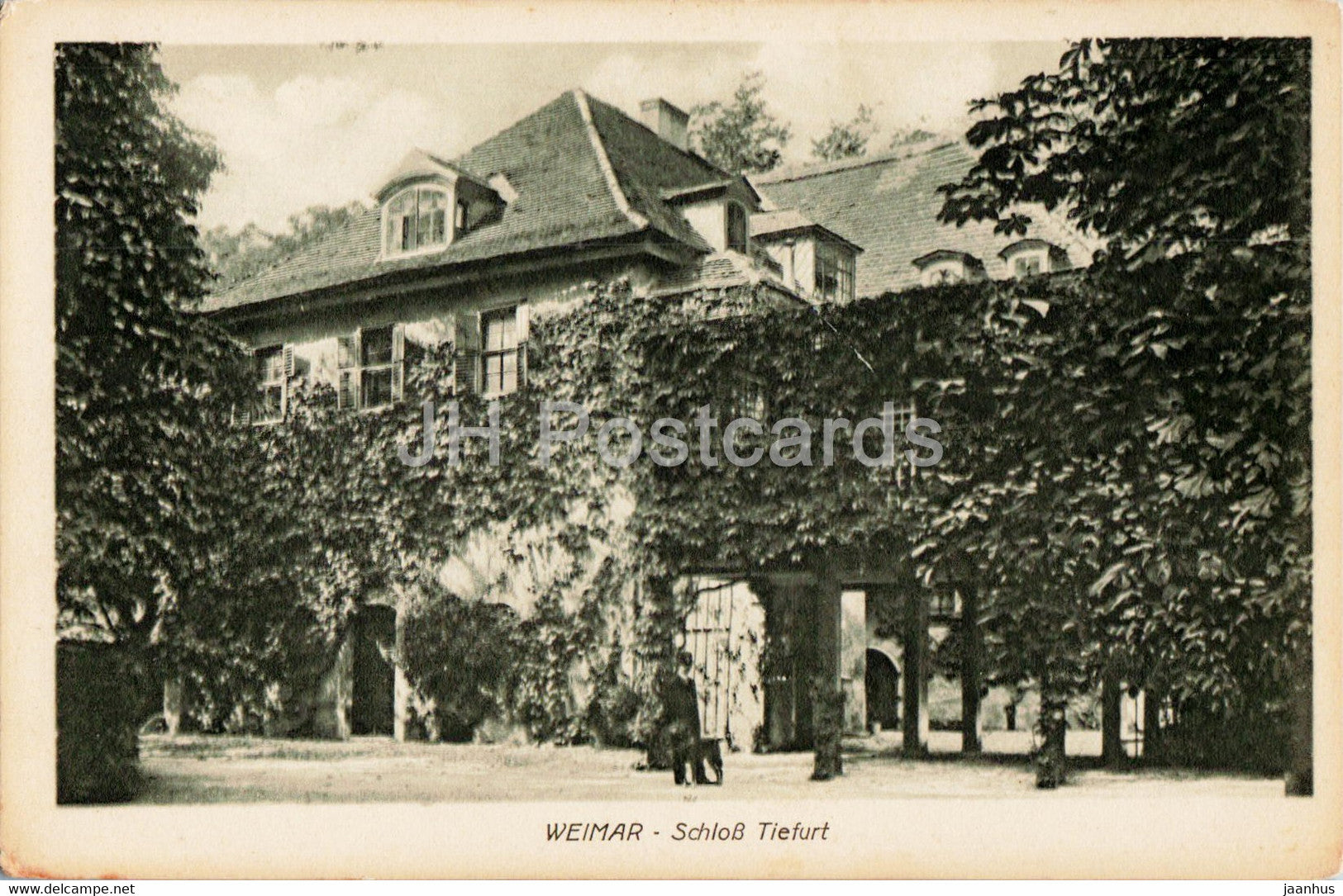 Weimar - Schloss Tiefurt - castle - old postcard - Germany - unused - JH Postcards