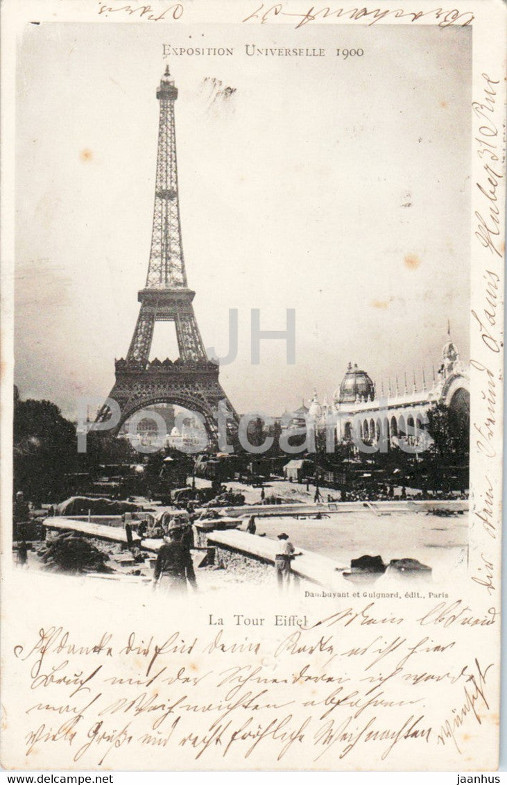 Paris - La Tour Eiffel - Exposition Universelle - old postcard - 1900 - France - used - JH Postcards