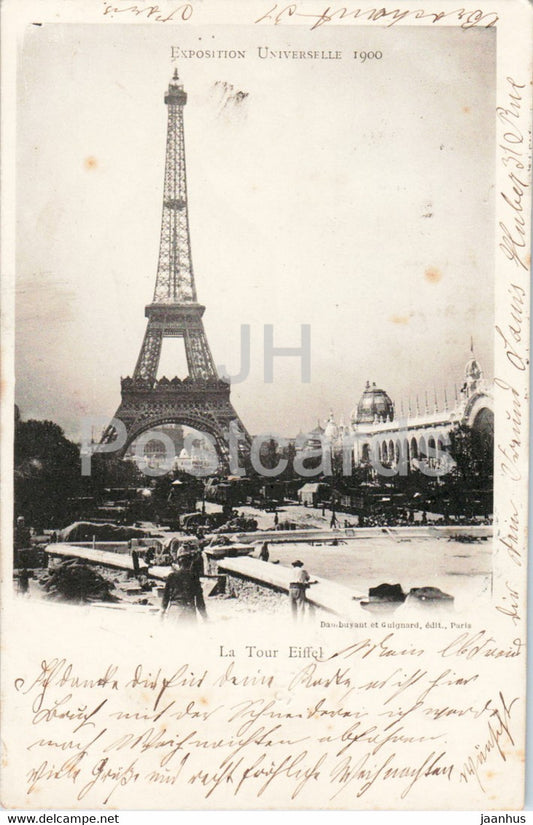 Paris - La Tour Eiffel - Exposition Universelle - old postcard - 1900 - France - used - JH Postcards