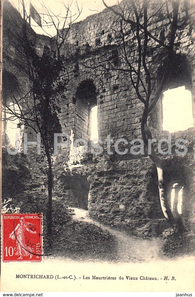 Montrichard - Les Meurtrieres du Vieux Chateau - castle ruins - old postcard - 1909 - France - used