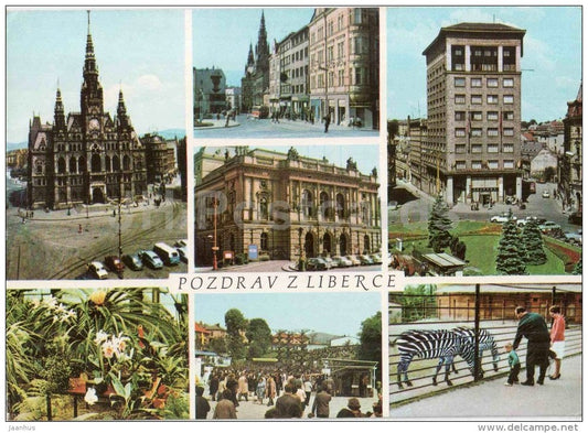Liberec - architecture - city views - zoo - botanical garden - Czechoslovakia - Czech - used - JH Postcards