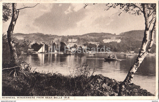 Bowness Windermere from near Belle Isle - old postcard - England - 1927 - United Kingdom - used - JH Postcards