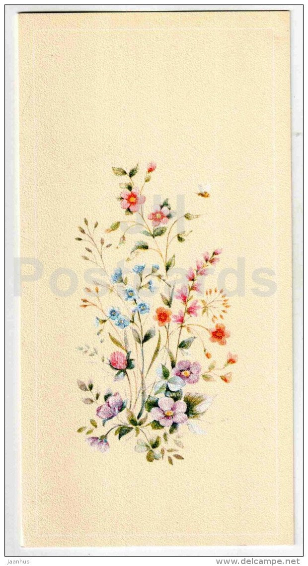 greeting card - illustration - flowers - 4150/4 - Finland - used in 1993 - JH Postcards