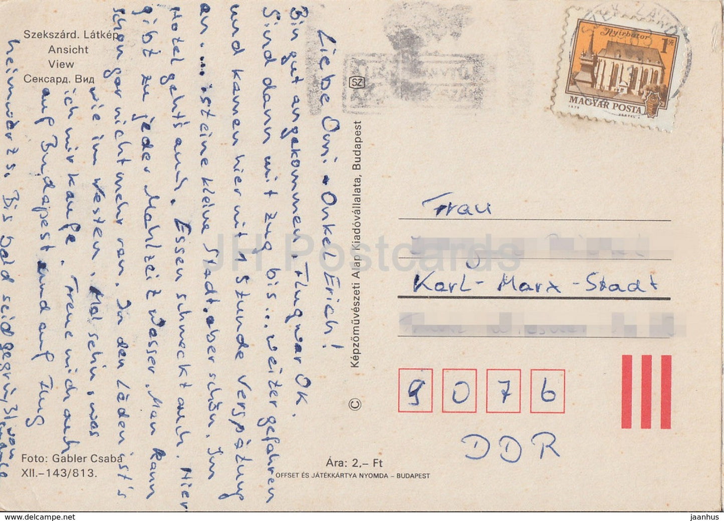Szekszard - latkep - vue - 1983 - Hongrie - occasion