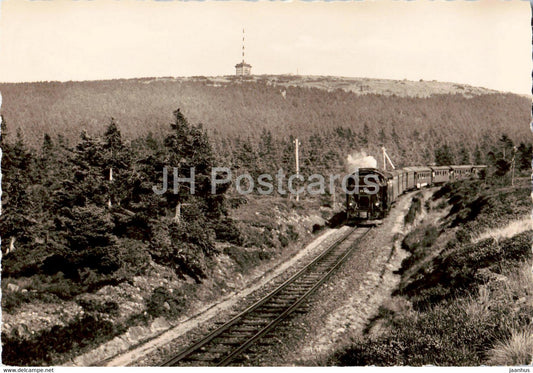 Am Goetheweg - Brocken Hotel - train - railway - locomotive - old postcard - Germany - unused - JH Postcards