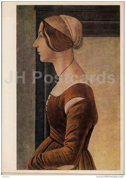 Painting by Sandro Botticelli - Portrait of a Young Woman - Italian art - 1973 - Russia USSR - unused - JH Postcards