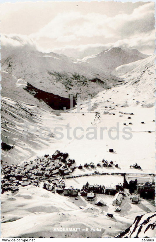 Andermatt mit Furka - Feldpost - military mail - 1940 - old postcard - Switzerland - used - JH Postcards