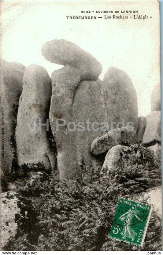 Trebeurden - Les Rochers L'Aigle - Environs de Lannion - 3934 - old postcard - 1907 - France - used - JH Postcards