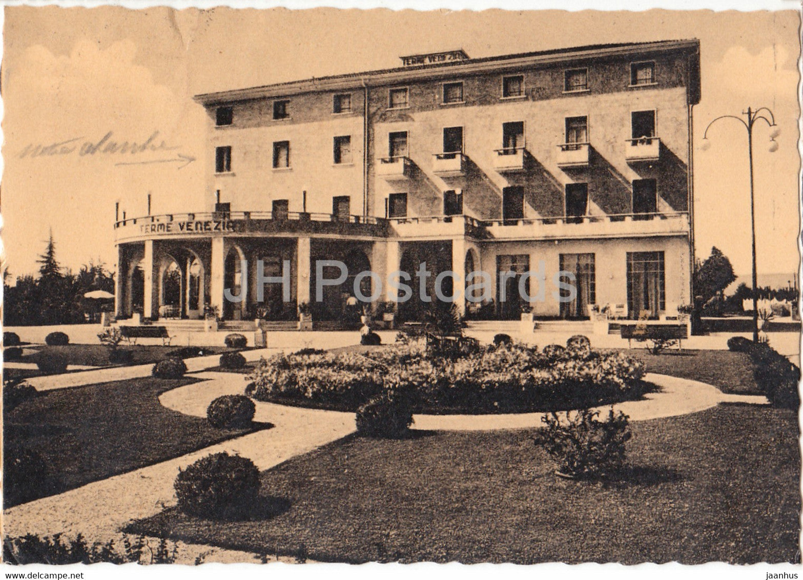 Abano Terme - Stabilimento Terme Venezia - Thermal Baths - old postcard - 1949 - Italy - used - JH Postcards