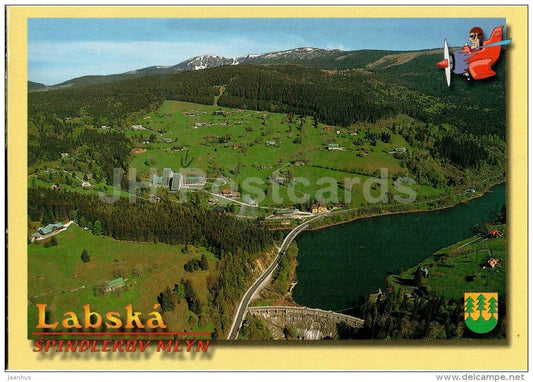 Labska - Spindleruv Mlyn - panorama - Czech - used 2001 - JH Postcards