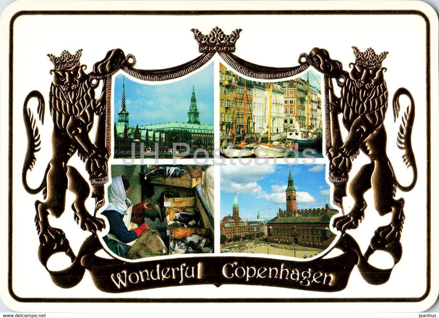 Wonderful Copenhagen - Town Hall Square - Stock Exchange - Fisher Woman - Nyhavn - Denmark - unused - JH Postcards