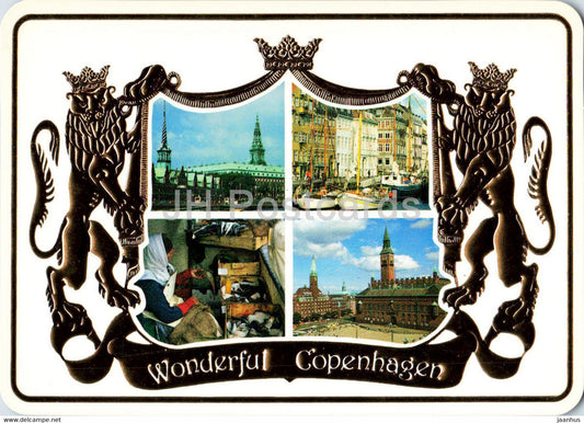 Wonderful Copenhagen - Town Hall Square - Stock Exchange - Fisher Woman - Nyhavn - Denmark - unused - JH Postcards