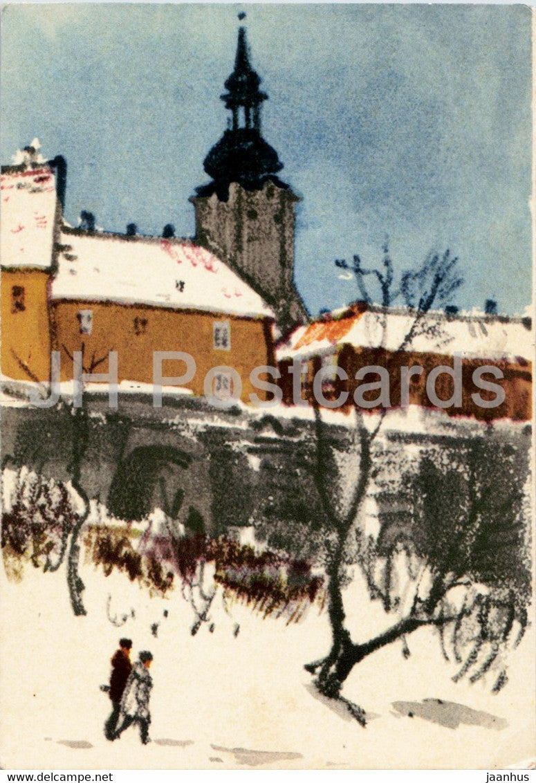 Tallinn - View at the Toompea - Old Town - illustration by V. Bogatkin - 1965 - Estonia USSR - unused - JH Postcards