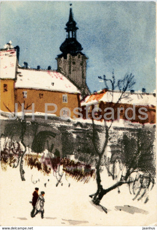 Tallinn - View at the Toompea - Old Town - illustration by V. Bogatkin - 1965 - Estonia USSR - unused - JH Postcards