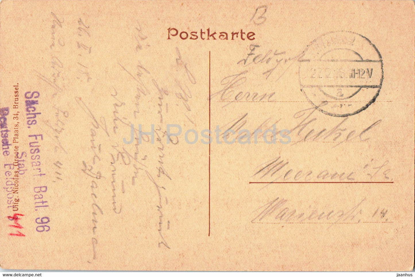 Bruxelles - Bruxelles - Brussel Konigspalast - feldpost - courrier militaire - carte postale ancienne - 1918 - Belgique - utilisé