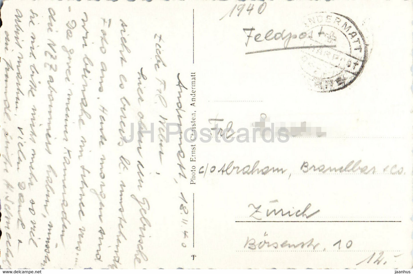 Andermatt mit Furka - Feldpost - courrier militaire - 1940 - carte postale ancienne - Suisse - utilisé