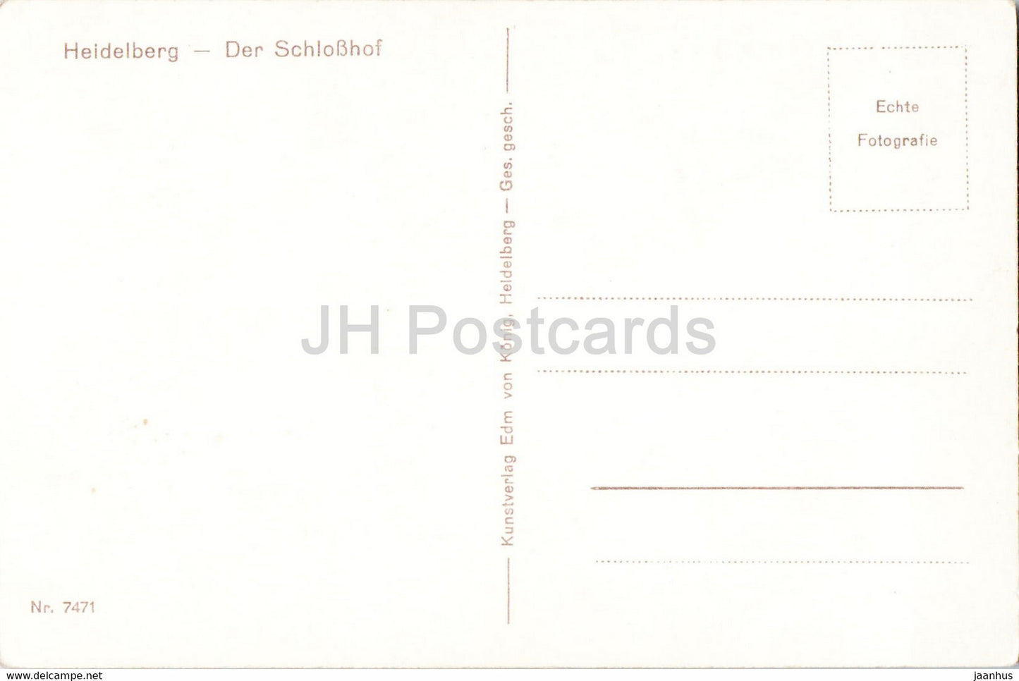 Heidelberg - Der Schlosshof - 7471 - old postcard - Germany - unused