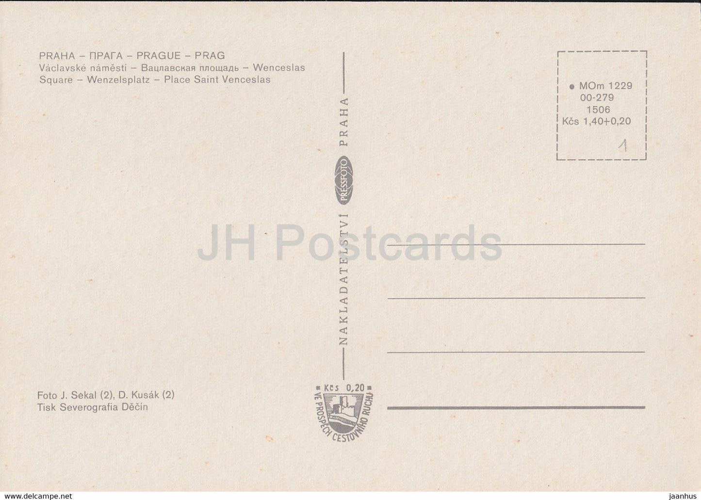Praha - Prag - Wenzelsplatz - Straßenbahn - Tschechoslowakei - Tschechische Republik - unbenutzt