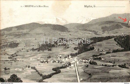 Megeve et Mont Blanc - 2 - old postcard - France - used - JH Postcards