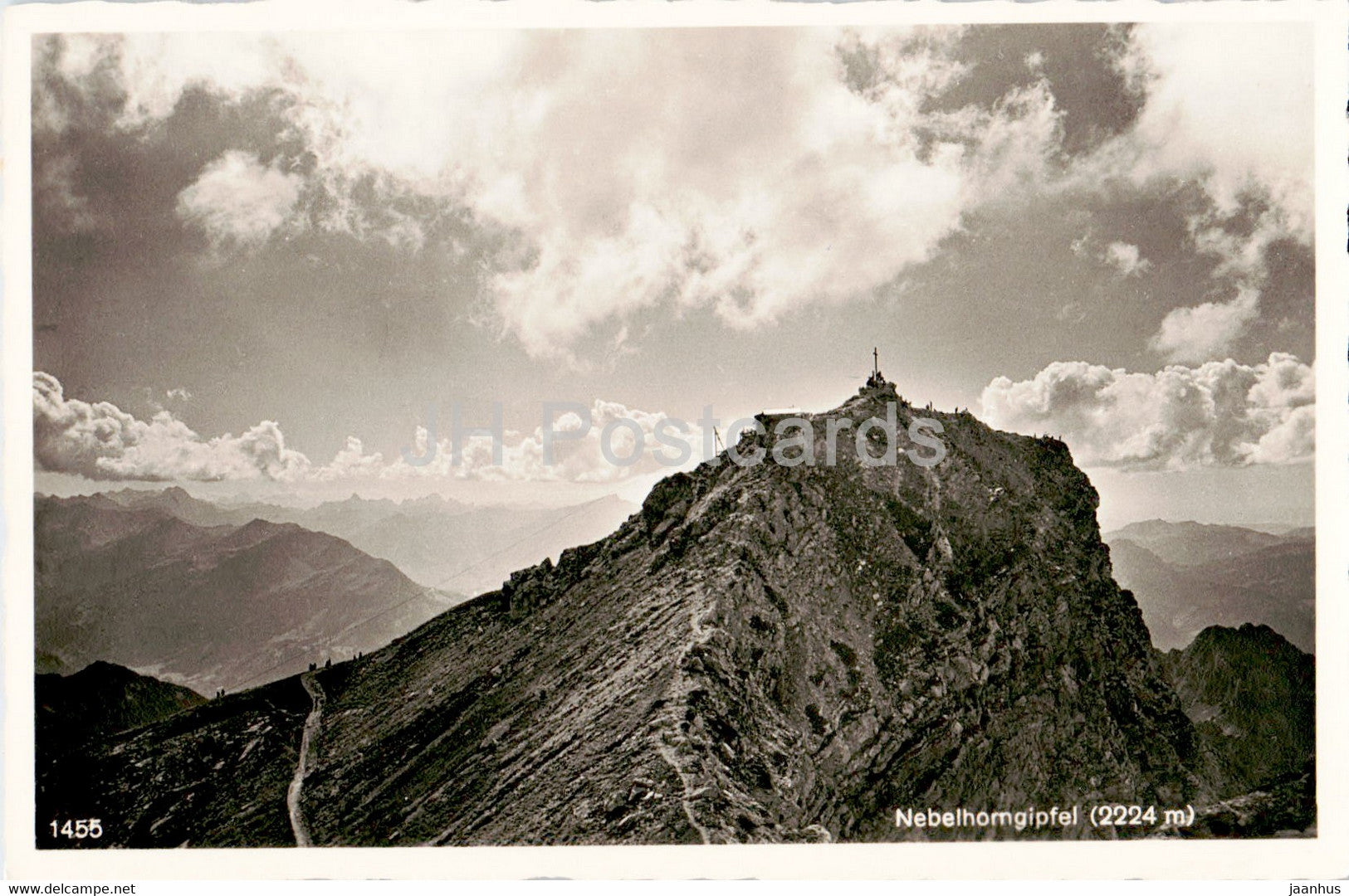 Nebelhorngipfel 2224 m - 1455 - old postcard - Germany - unused - JH Postcards