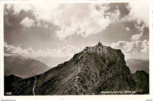 Nebelhorngipfel 2224 m - 1455 - old postcard - Germany - unused - JH Postcards