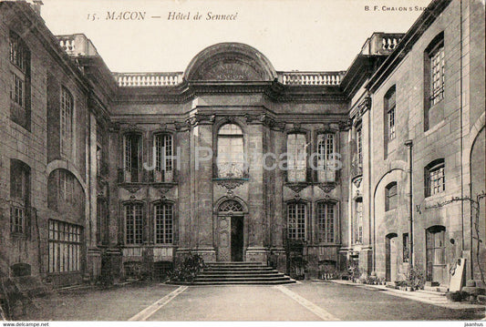 Macon - Hotel de Sennece - 15 - old postcard - 1904 - France - used - JH Postcards