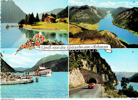 Gruss von der Gaisalm am Achensee - Barenkopf - ship - Tirol - Austria - unused - JH Postcards