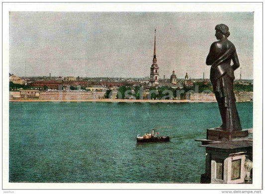 Neva river - Leningrad - St. Petersburg - European Views - 1958 - Russia USSR - unused - JH Postcards