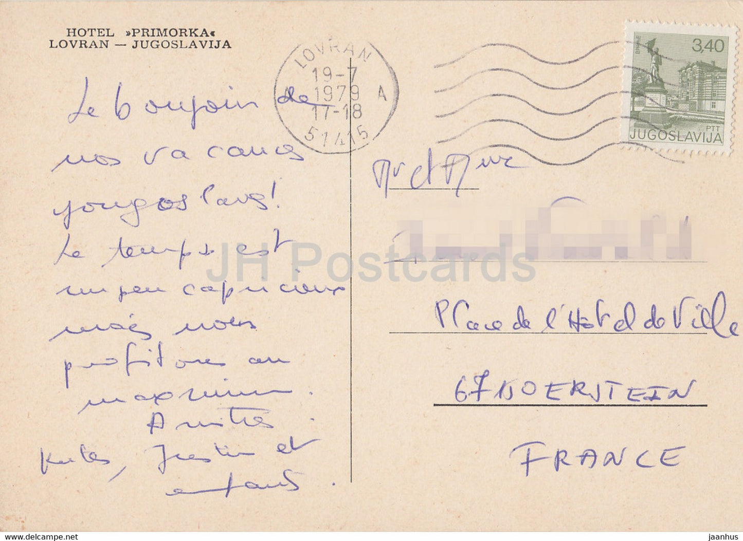 Lovran – Hotel Primorka – Auto – 1979 – Jugoslawien – Kroatien – gebraucht