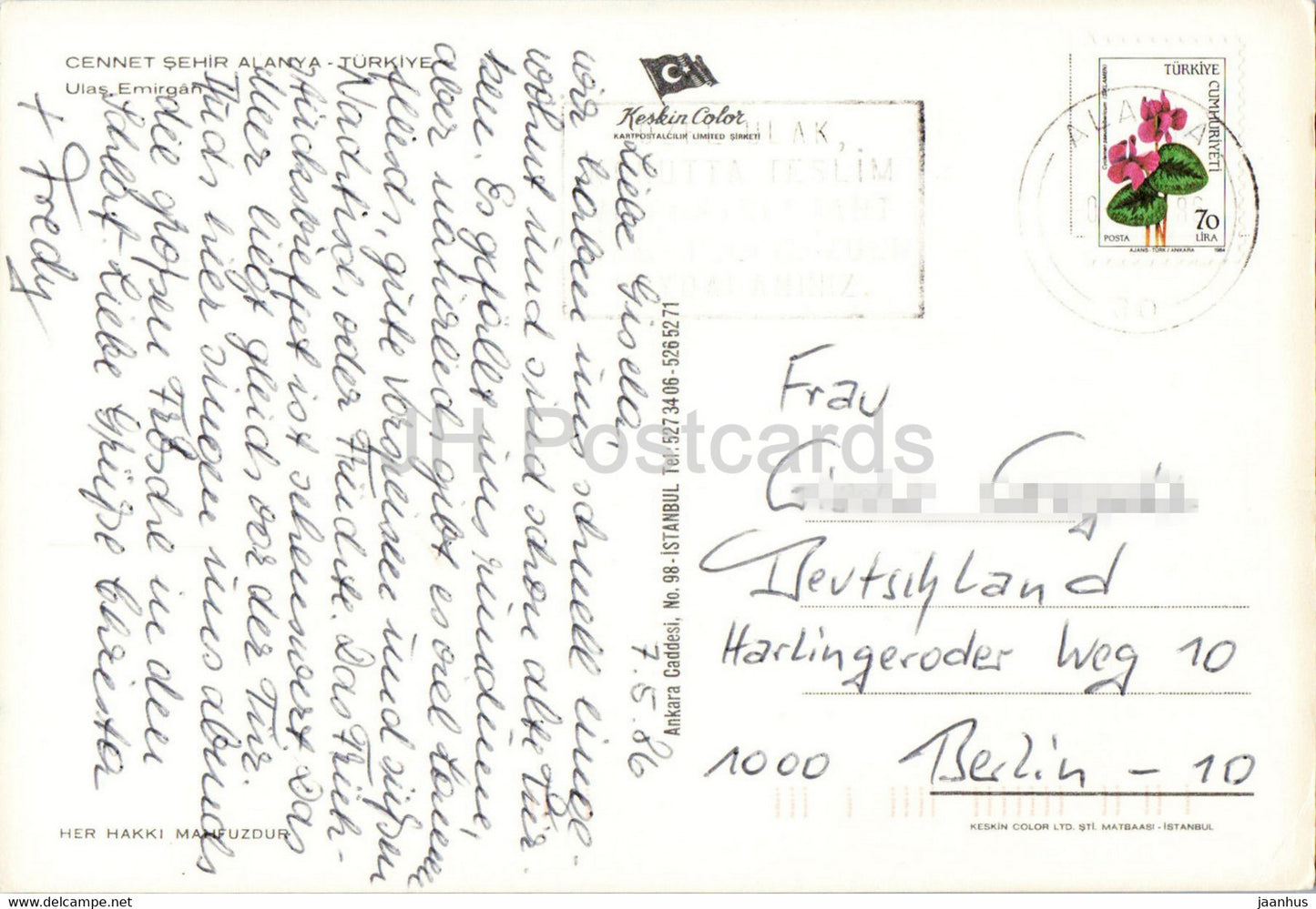 Alanya - Ulas Emirgan - Keskin - 1986 - Türkei - gebraucht