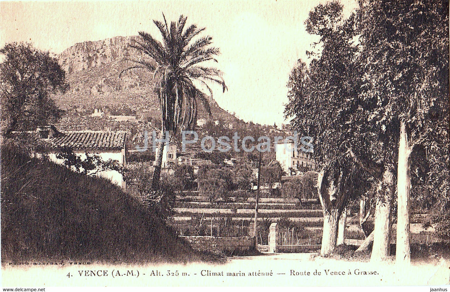 Vence - Climat marin attenue - Route de Vence a Grasse - 4 - old postcard - France - unused - JH Postcards