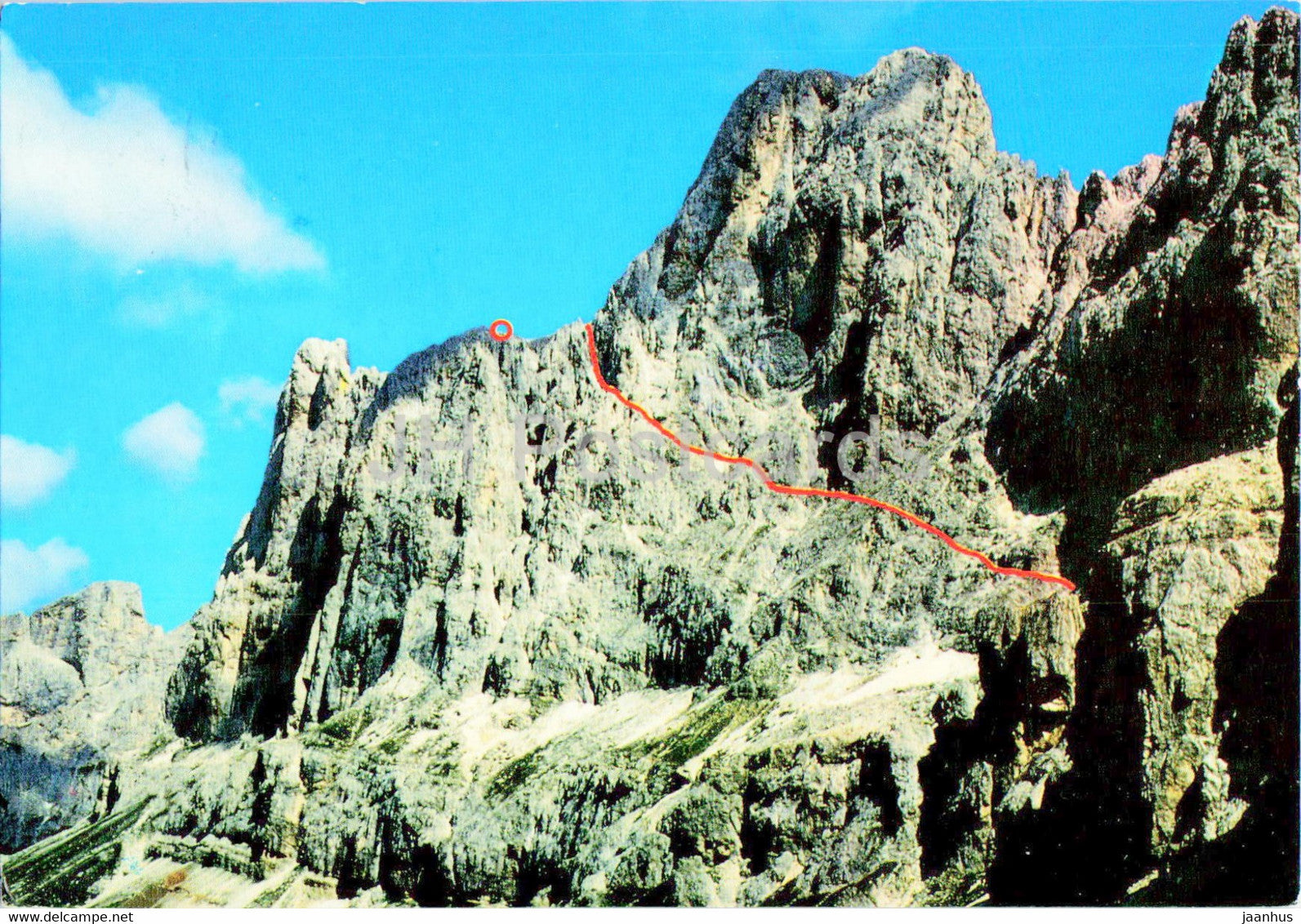Dolomiti - Gruppo del Catinaccio - Via Ferrata al Passo Santner 2741 m - Rosengarten Gruppe - 1990 - Italy - used - JH Postcards