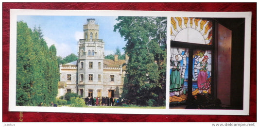 sanatorium Sigulda in Sigulda - glass window Seasons - 1979 - Latvia USSR - unused - JH Postcards