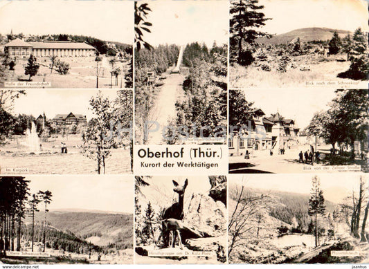 Oberhof - Kurort der Werktatigen - Thuringen Schanze - Ski Jumping hill - old postcard - 1961 - Germany DDR - used - JH Postcards