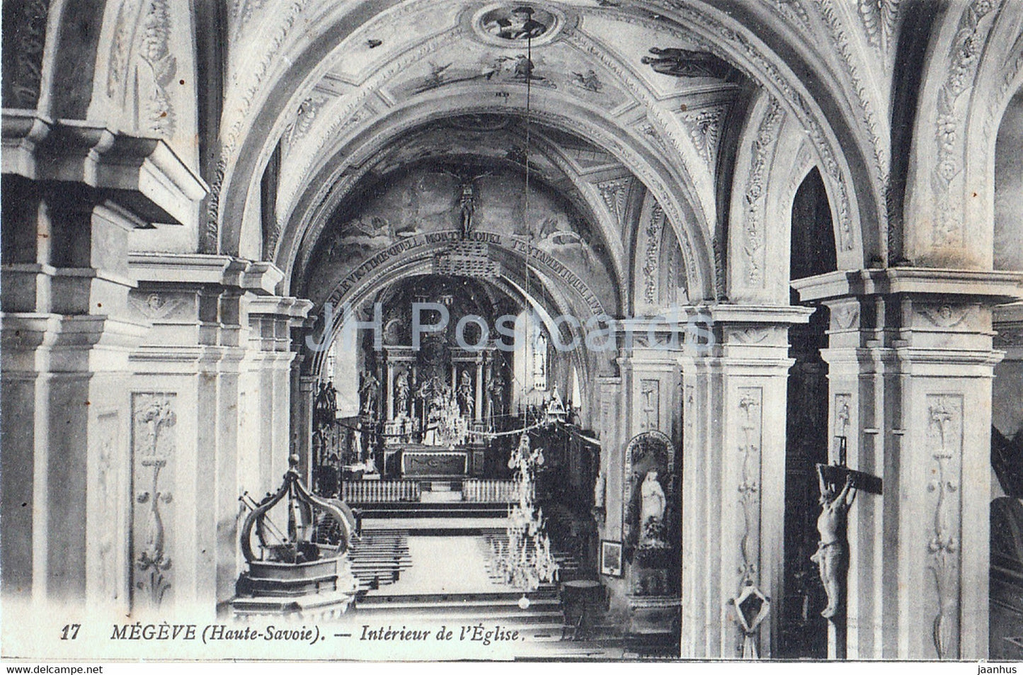 Megeve - Interieur de l'Eglise - 17 - church - old postcard - 1913 - France - used - JH Postcards