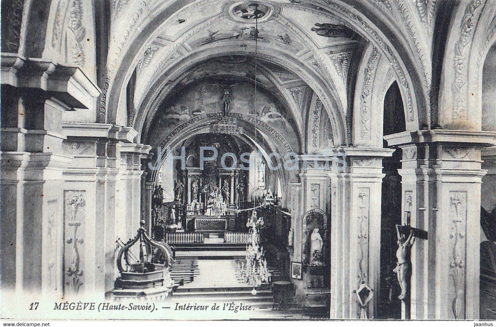 Megeve - Interieur de l'Eglise - 17 - church - old postcard - 1913 - France - used - JH Postcards