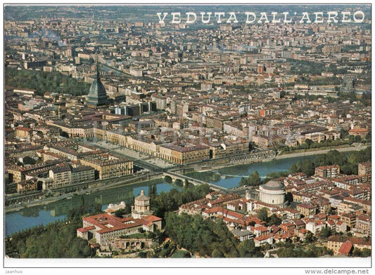 Veduta dall´Aereo , panorama , Monte dell Cappuccini - Torino - Piemonte - 421 - Italia - Italy - unused - JH Postcards