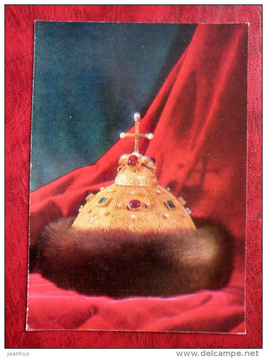 Moscow Kremlin Armoury Museum - The Cap of Monomachus, 13-14 cent. Oriental work - filigree - sable fur - gold - unused - JH Postcards